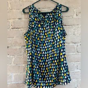 Talbots Multicolor Geometric Sleeveless Top